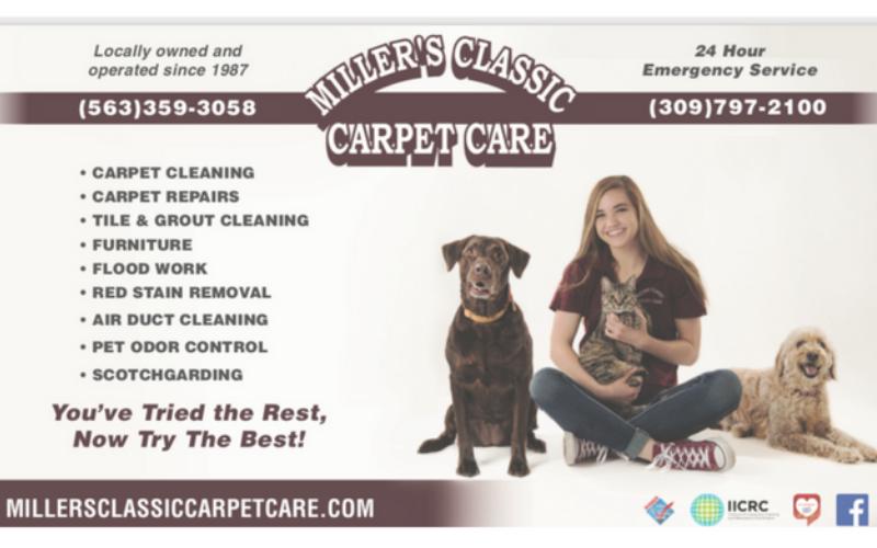Miller's Classic Carpet Care - Carpet cleaning (3) average sized rooms and a Hallway